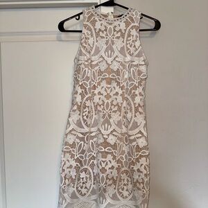 Vici White Floral Lace Mini Dress